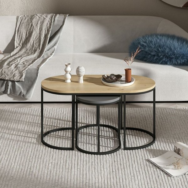 Dena bord 35/90 x 30/45 cm - Eik/antrasitt Dena bord 35/90 x 30/45 cm - Eik/antrasitt