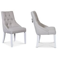 Tuva EUR Spisestol med hndtak - Beige / Vit