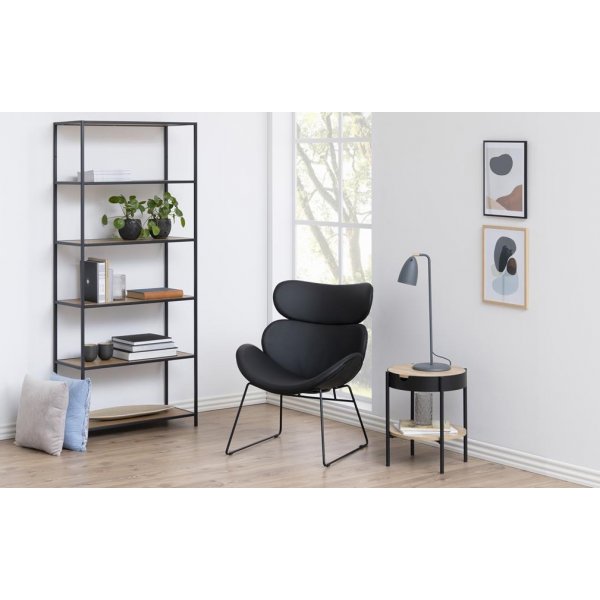 Lincoln bokhylle XL - Eik/sort - 6 hyller Lincoln bokhylle XL - Eik/sort - 6 hyller