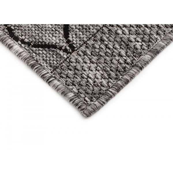 Flatvevd teppe Casey - Grå/svart Flatvevd teppe Casey - Grå/svart