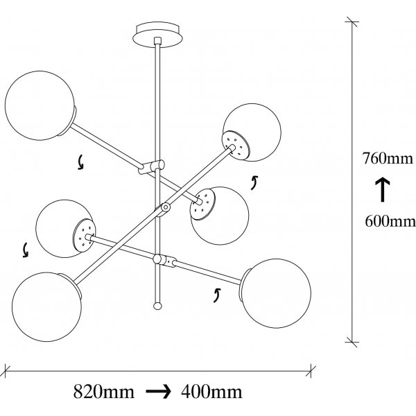 Marty taklampe 105 - Sort/hvit Marty taklampe 105 - Sort/hvit