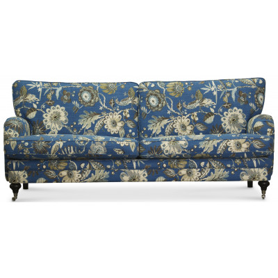 Savoy 3-seters sofa med blomsterstoff - Havanna Blue