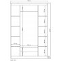 Henna garderobe 140 x 50 x 210 cm - Hvit
