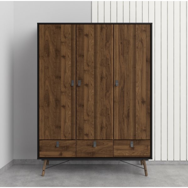 Ry garderobe - Sort/valnøtt Ry garderobe - Sort/valnøtt