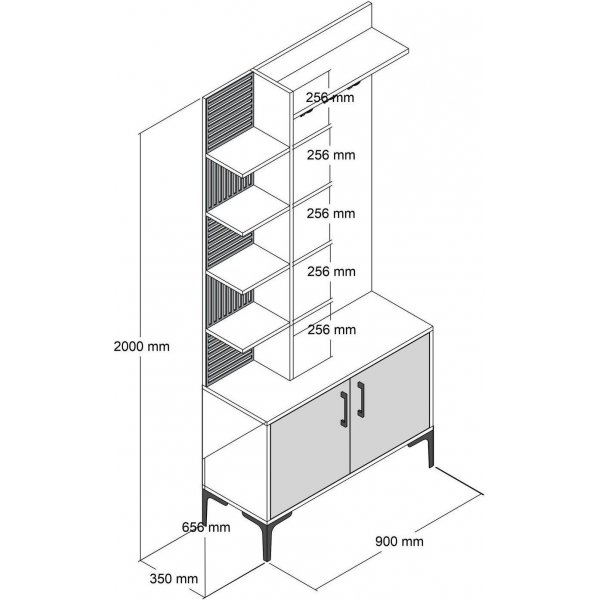 Viyana gangmøbel, 90 cm - Hvit Viyana gangmøbel, 90 cm - Hvit