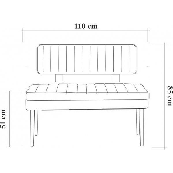 Vina benk med ryggstøtte - Hvit/antrasitt Vina benk med ryggstøtte - Hvit/antrasitt