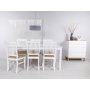 Mellby spisegruppe 180 cm bord hvit + 6 Dalar spisestoler