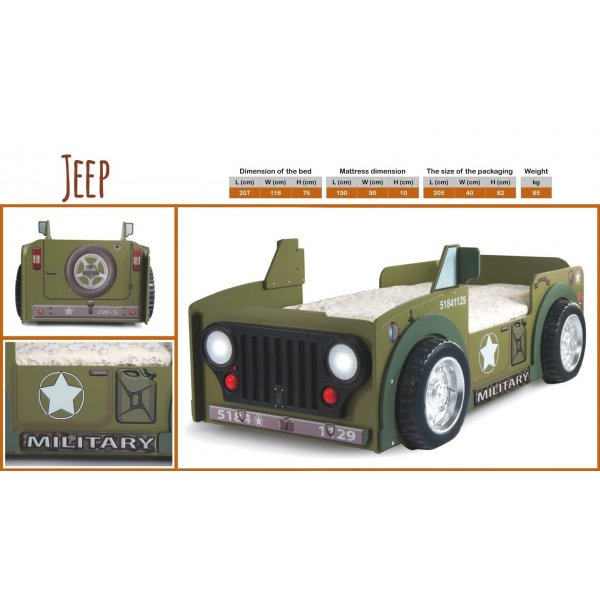 Jeep Allan barneseng - 90x190 cm Jeep Allan barneseng - 90x190 cm