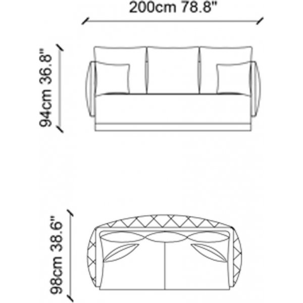 Queen 2-seters sofa - Svart Queen 2-seters sofa - Svart