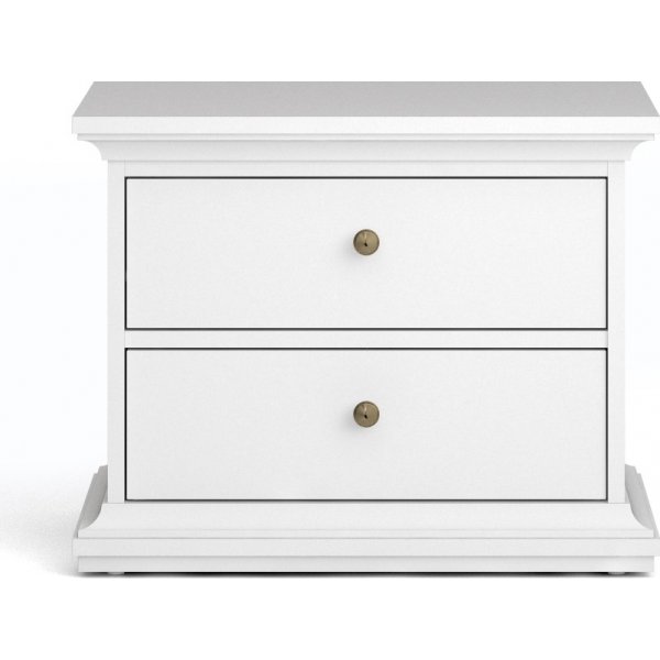 Paris nattbord med 2 skuffer - Hvit Paris nattbord med 2 skuffer - Hvit