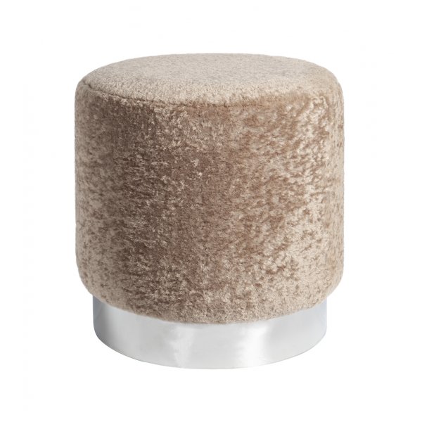 Furry sittepuff - Beige / Krom