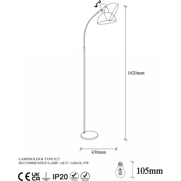 Varzan gulvlampe - Svart Varzan gulvlampe - Svart