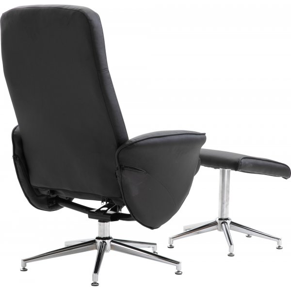 Julius recliner lenestol med fotskammel - Svart PU Julius recliner lenestol med fotskammel - Svart PU