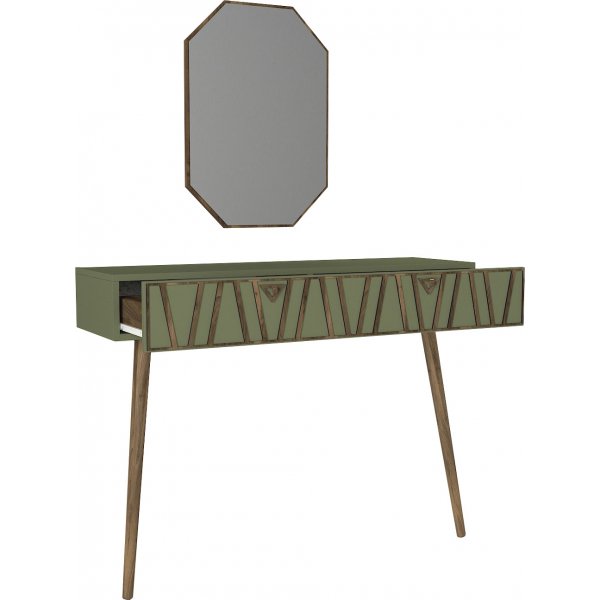 Skogsavlastningsbord med speil 120x 35 cm - Valnøtt/mørkegrønn Skogsavlastningsbord med speil 120x 35 cm - Valnøtt/mørkegrønn