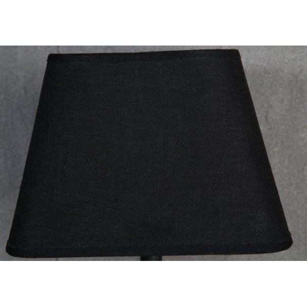 Linne oval lampeskjerm 24,5 cm - Svart