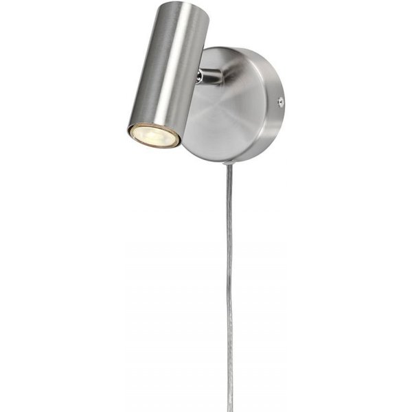 Alpha Slim vegglampe - Brstet krom