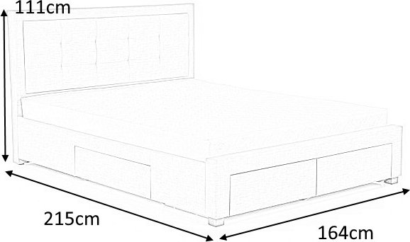Neveah sengeramme - Beige/valnøtt Neveah sengeramme - Beige/valnøtt