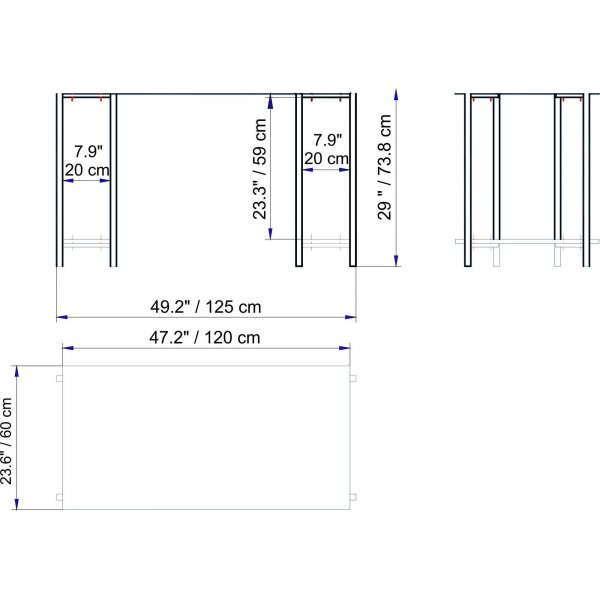 Reader skrivebord - Hvit/gull