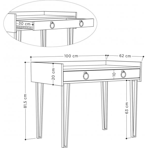 Sponge skrivebord - Eik Sponge skrivebord - Eik