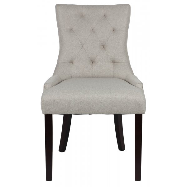 Tuva stol i beige stoff med sorte ben Tuva stol i beige stoff med sorte ben