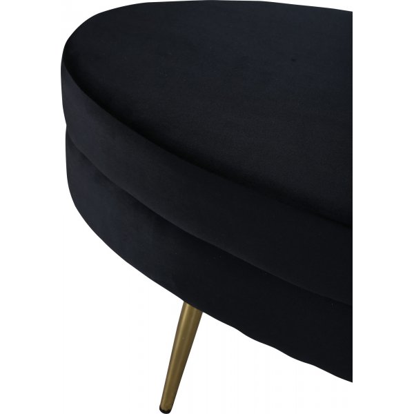 Rino sittepuff - Svart flyel