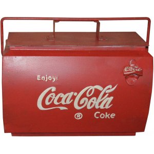 Coca Cola vintage oppbevaringsboks med håndtak - Metall