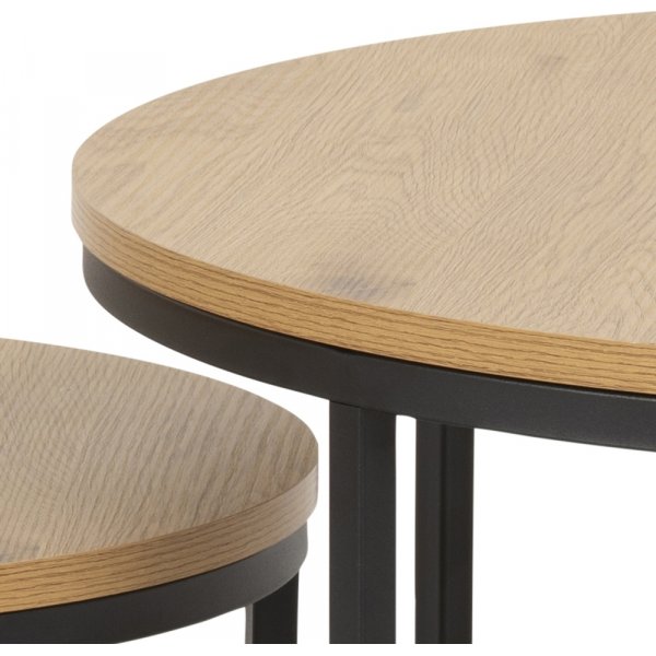 Spiro sofabord �50/80 cm - Eik/sort