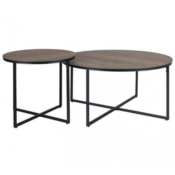 Sidebord svart / valntt 80/50 cm - Marokko