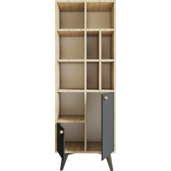 Laura bokhylle - Antrasitt/eik Laura bokhylle - Antrasitt/eik