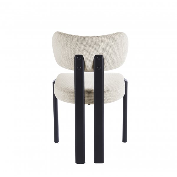 Spisegruppe Salvador spisebord Ø120cm i grå stein med 4 Callum spisestoler i beige stoff Spisegruppe Salvador spisebord Ø120cm i grå stein med 4 Callum spisestoler i beige stoff