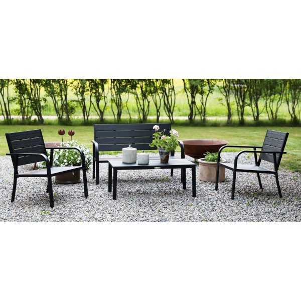 Alesund Sofagruppe med bord (2+1+1+bord) - Svart Alesund Sofagruppe med bord (2+1+1+bord) - Svart