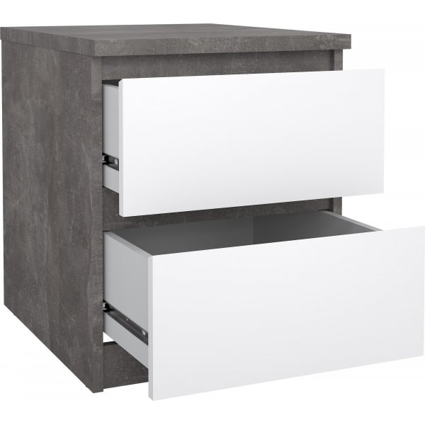 Naia nattbord 2 - Betong/hvit Naia nattbord 2 - Betong/hvit