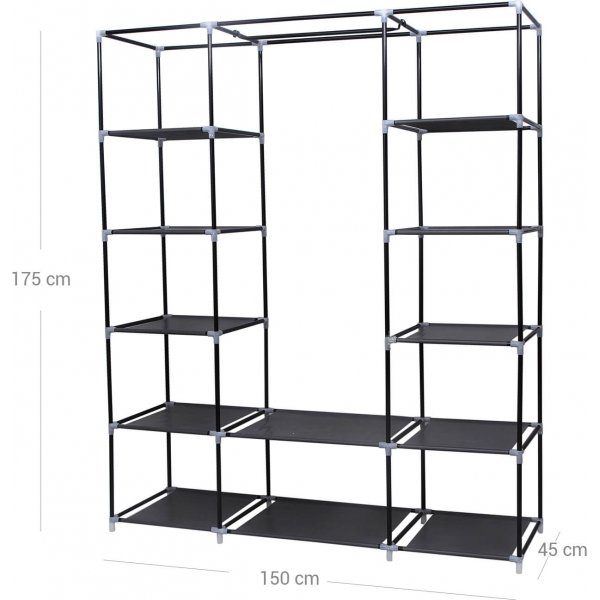 Prescott garderobe 150 x 175 cm - Sort Prescott garderobe 150 x 175 cm - Sort