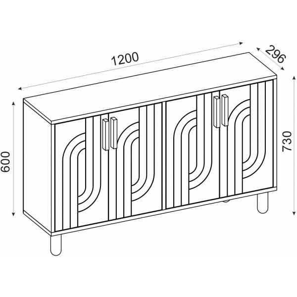Rodney skjenk - antrasitt
