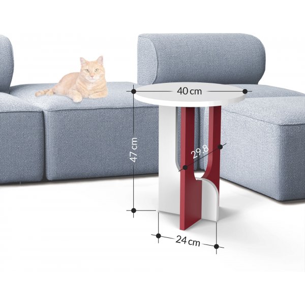 Lunar sidebord - Hvit/eik