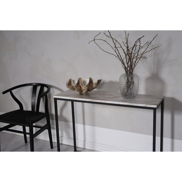 Shanghai konsollbord - lys marmor imitasjon / svart