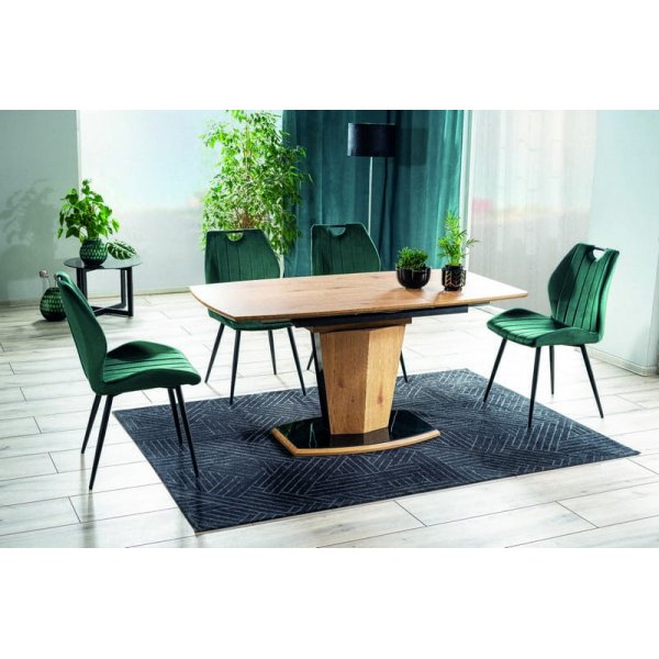 Houston spisebord, 120-160 cm - Eik/svart Houston spisebord, 120-160 cm - Eik/svart