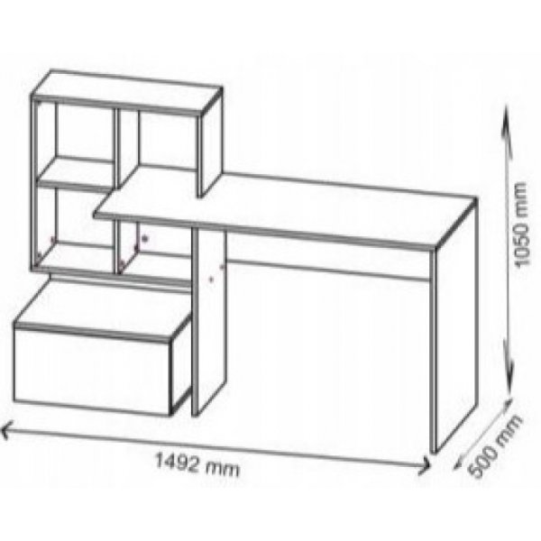 Myles skrivebord 149x50 cm - Eik/antrasitt