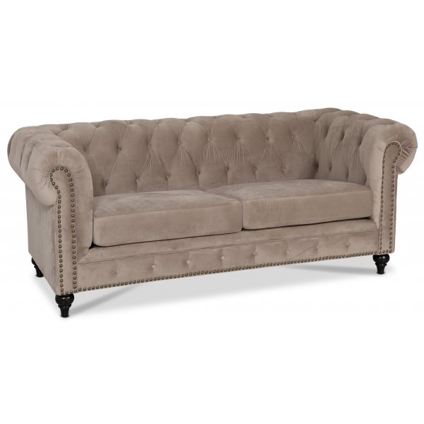 Chesterfield Montgomery 2-seters sofa - Beige fløyel Chesterfield Montgomery 2-seters sofa - Beige fløyel