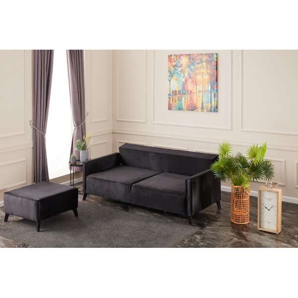 3-seters sovesofa - Svart