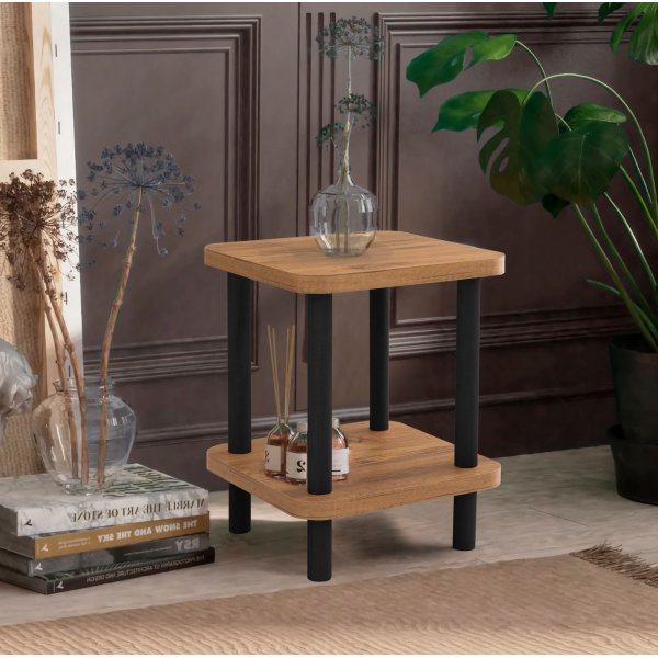 Juno sidebord 35 x 35 cm - Sort/furu Juno sidebord 35 x 35 cm - Sort/furu