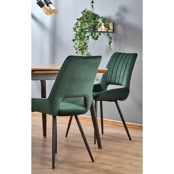 Mishi spisebord 140-180 cm - Eik/sort