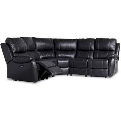 Enjoy Chicago recliner- hjrnesofa - 4-seter (el) i svart kunstlr- Utgende modell