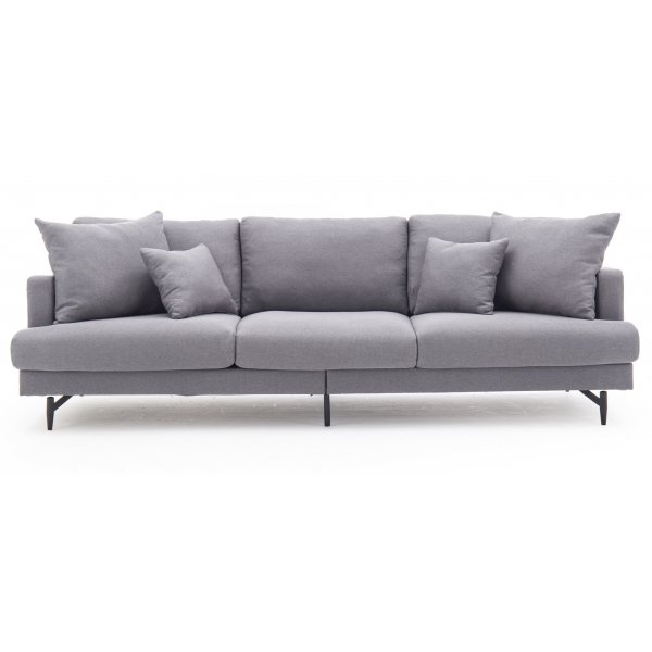 Safir 3-seter sofa - Grått stoff + Tekstilrens for møbler Safir 3-seter sofa - Grått stoff + Tekstilrens for møbler