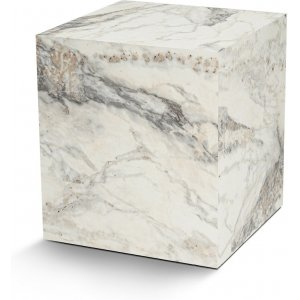 Cubo sidebord 45 x 45 cm - Hvit marmor