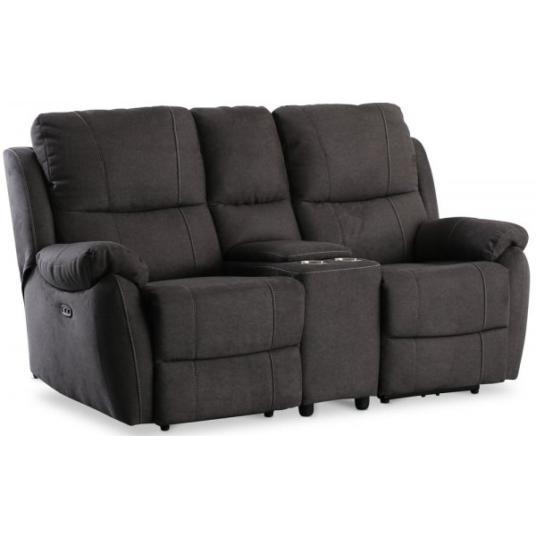 Enjoy Hollywood Biosofa - 2-seter recliner (el) i antrasitt mikrofiber