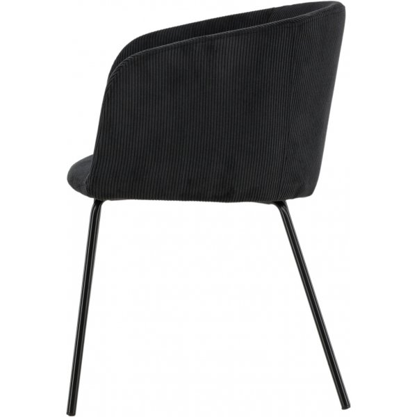 Berit spisestol - Sort kordflyel