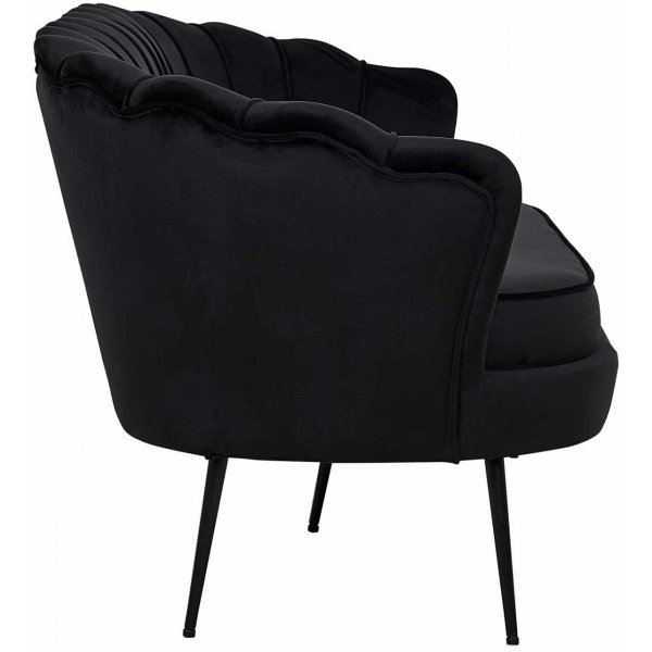 Ballini 3-seter sofa - Svart fløyel Ballini 3-seter sofa - Svart fløyel