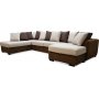 Delux U-sofa med pen ende venstre - Brun/Beige/Vintage