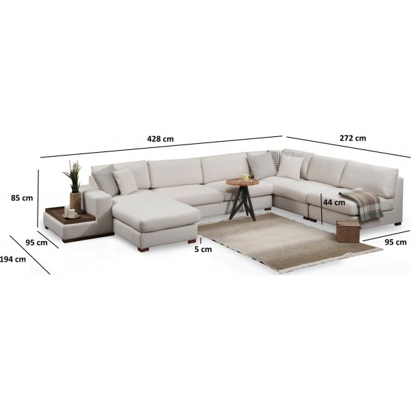 Loke u-sofa - Beige